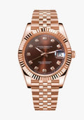 Datejust Style · Chocolate Brown & Rose Gold