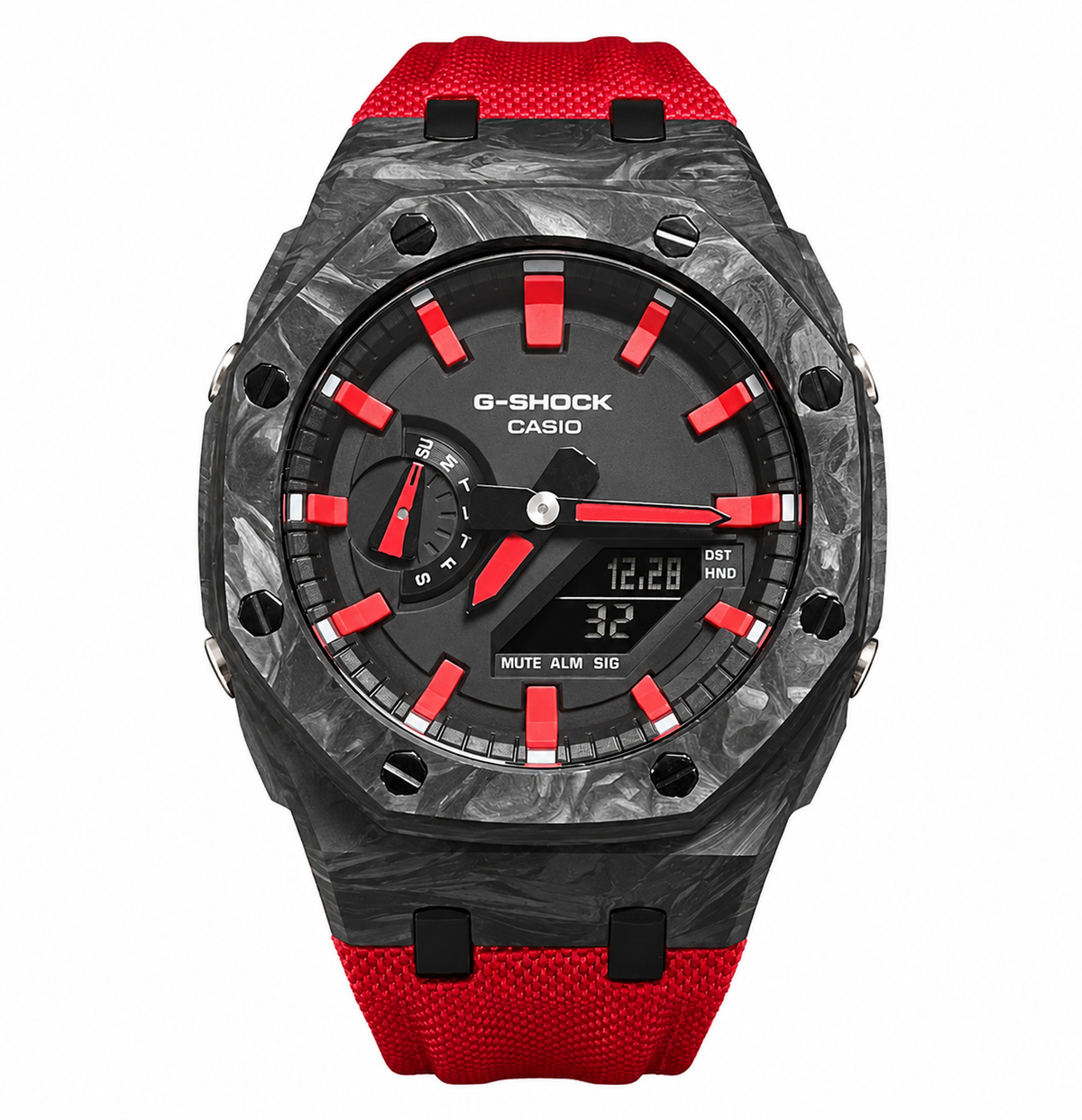 G-Shock Style · Red Carbon Fiber