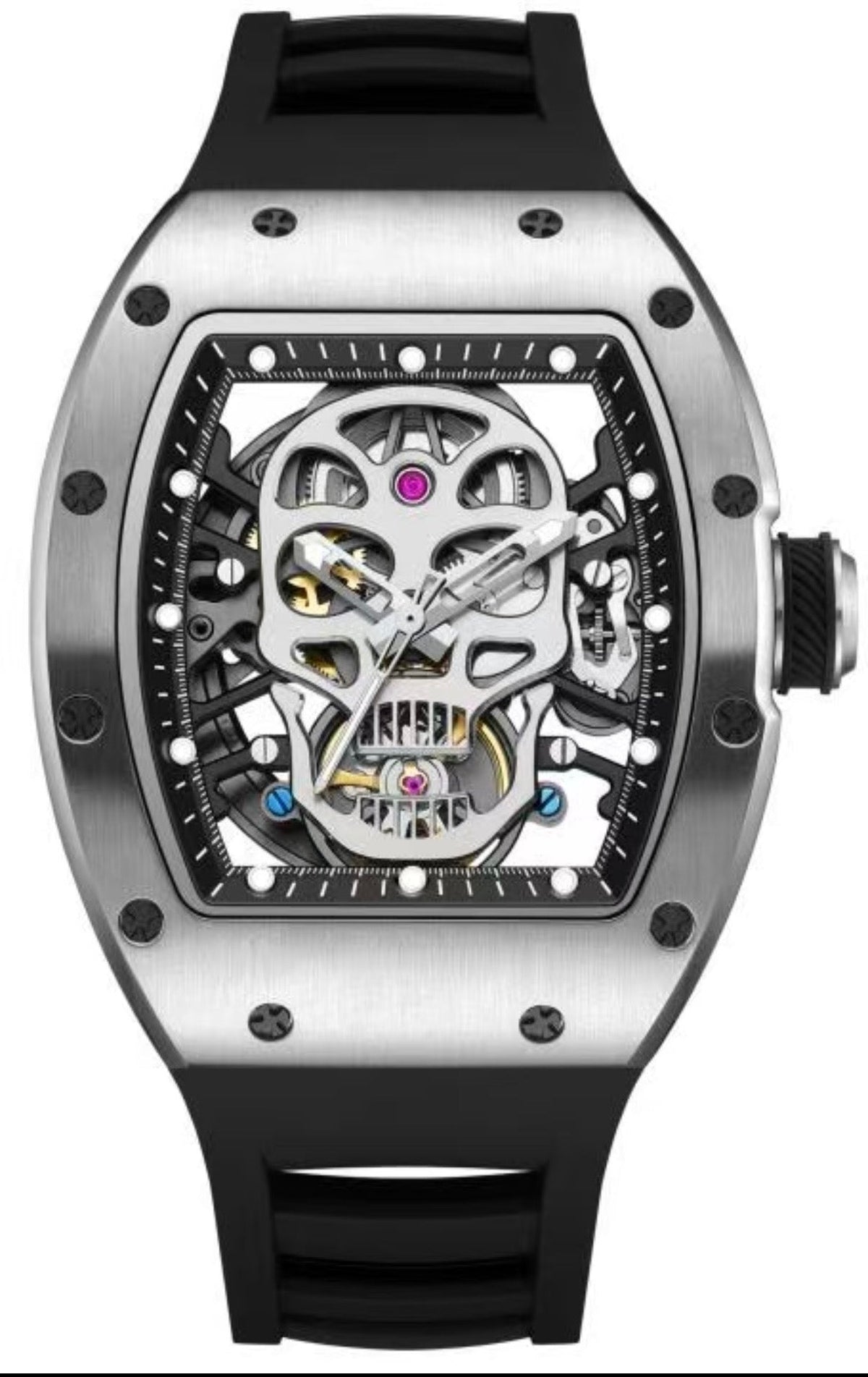 Richard Mille Style · Skull Black & Silver