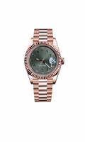 Datejust Style · Rose & Olive Green Arabic Dial