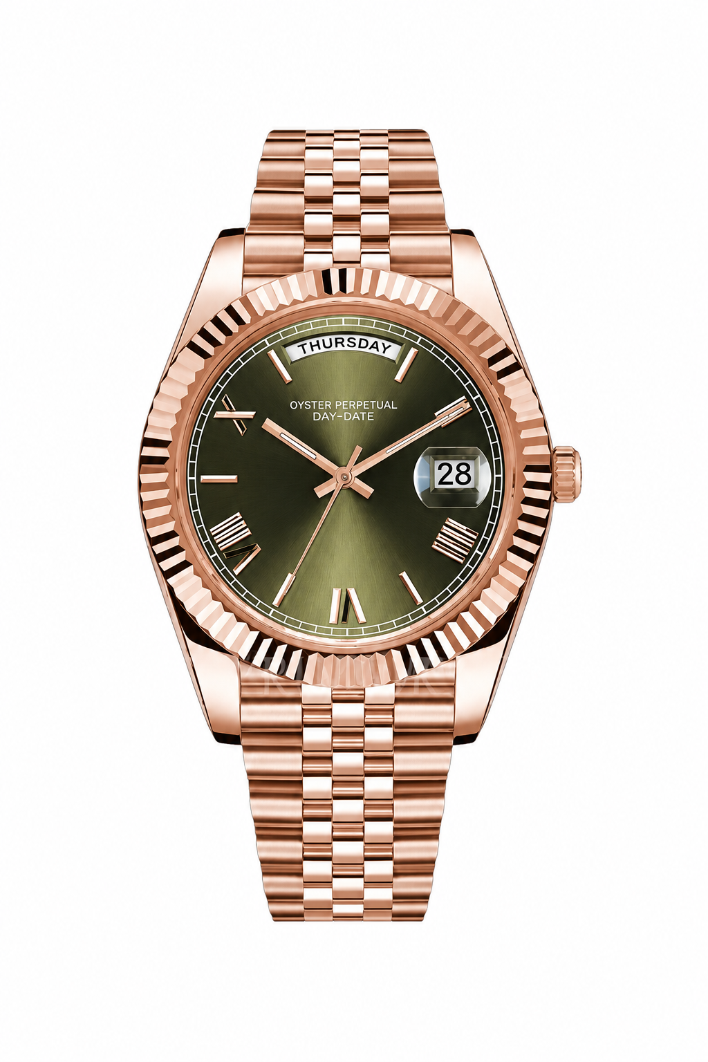 Day-Date Style · Rose Gold & Olive