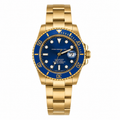 Submariner Style · Yellow Gold & Blue
