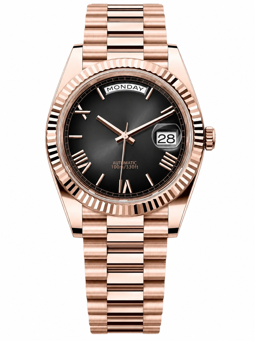 Day-Date Style · Rose Gold Black