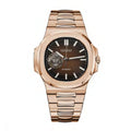 Nautilus Style · Open Heart Rose Gold Chocolate