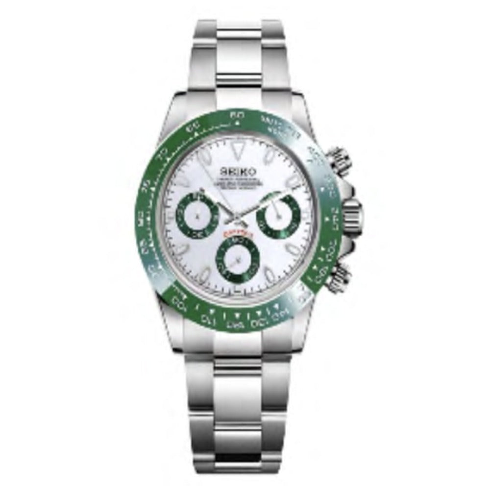 Daytona Style · Green Bezel White