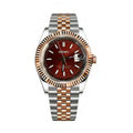 Datejust Style · Two-Tone Rose Gold Red