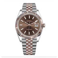Datejust Style · Two-Tone Rose Gold Chocolate