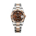 Datejust Style · Two-Tone Rose Gold Chocolate Roman