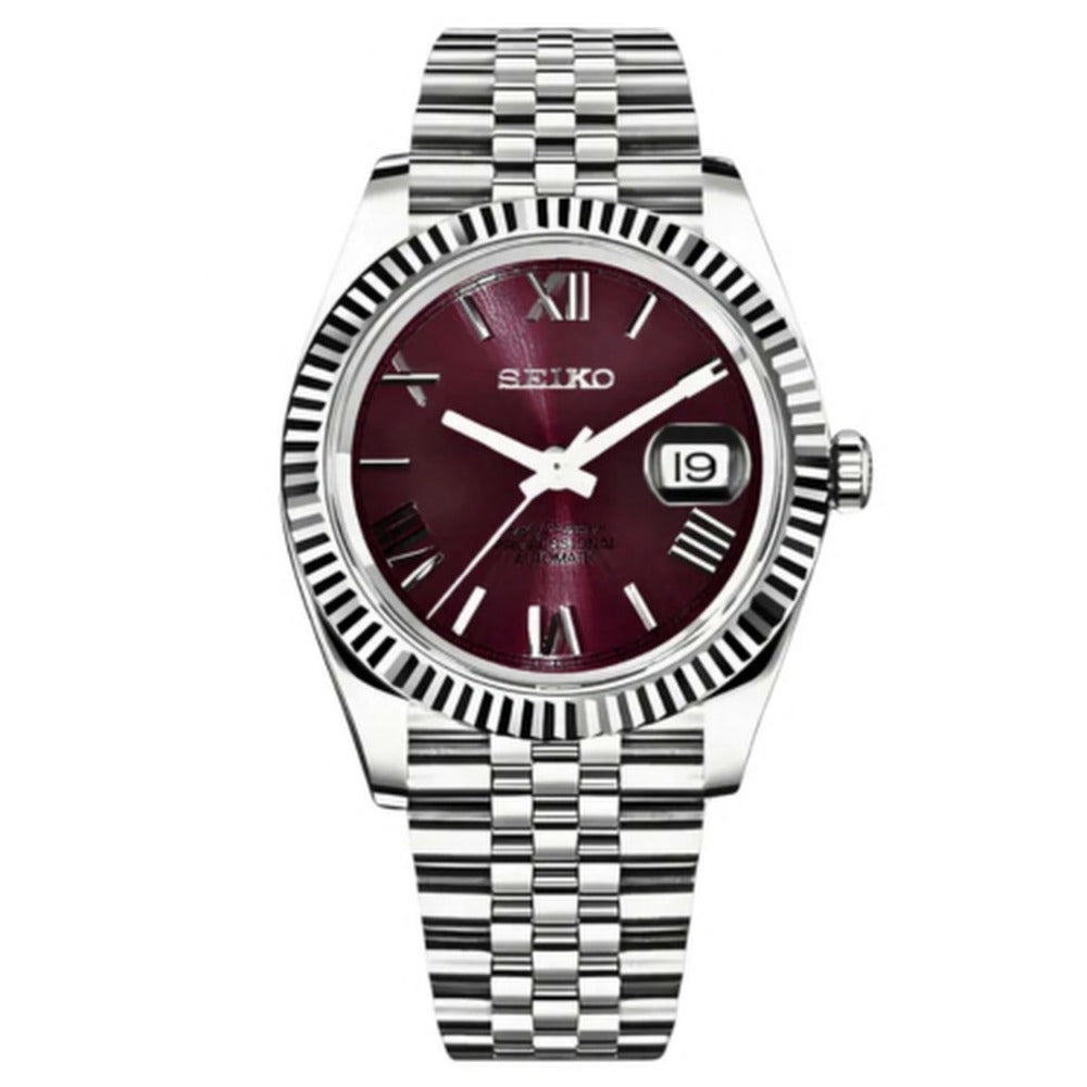 Datejust Style · Burgundy Roman