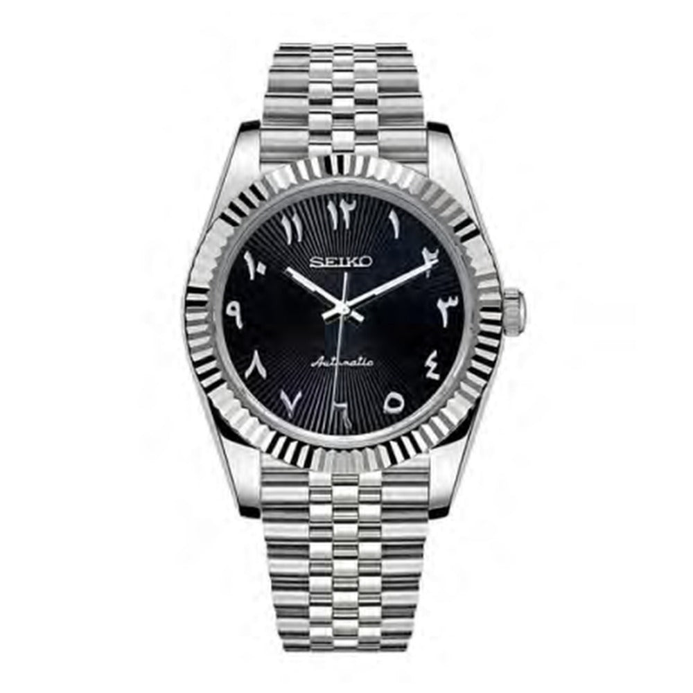 Datejust Style · Black Textured Arabic