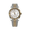 Datejust Style · Two-Tone White Arabic