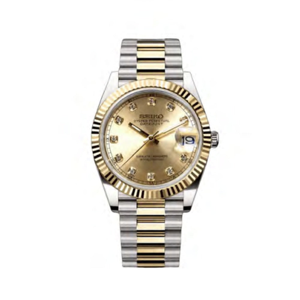 Datejust Style · Two-Tone Gem Gold