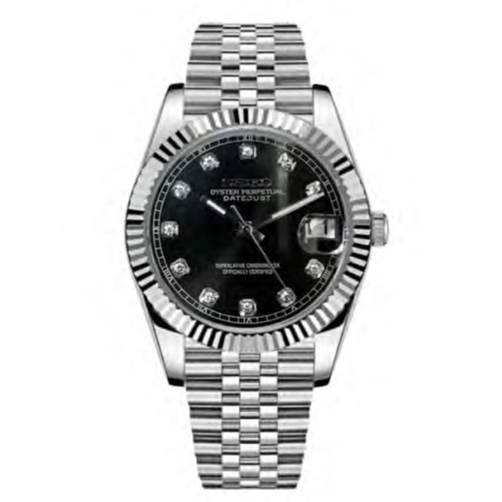 Datejust Style · Black Crystal Dial