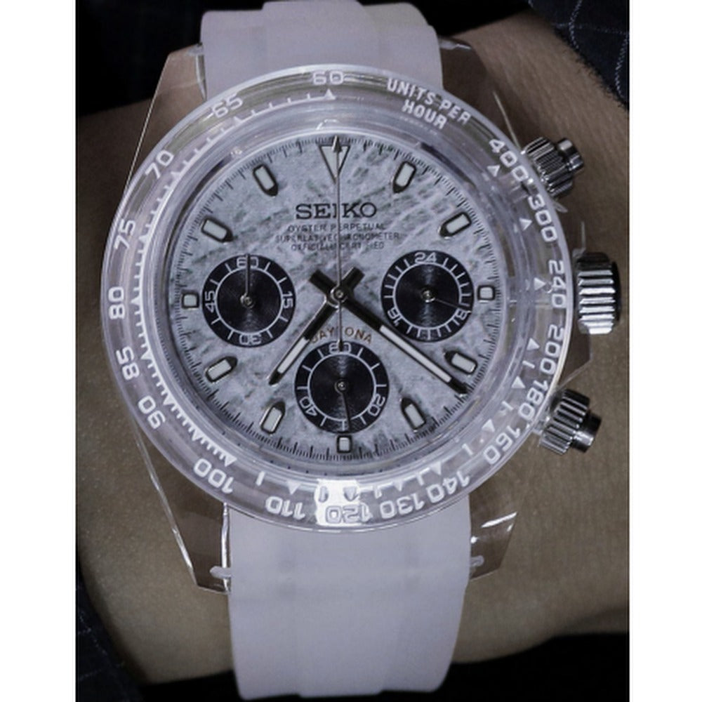 Daytona Style · Clear Case Meteor White