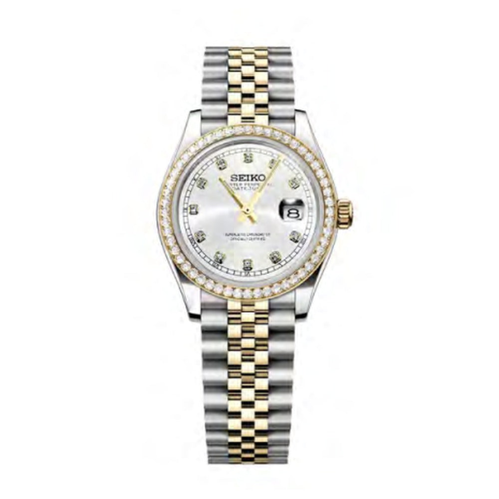 Datejust Style · Femme Diamond Bezel Gold